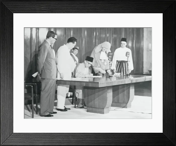 Framed Print : Malayan Leader Signing Oath Framed Print : Malayan Leader Signing Oath