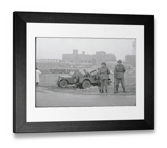 Framed Print : National Guardsmen at Picket Line Site Framed Print : National Guardsmen at Picket Line Site