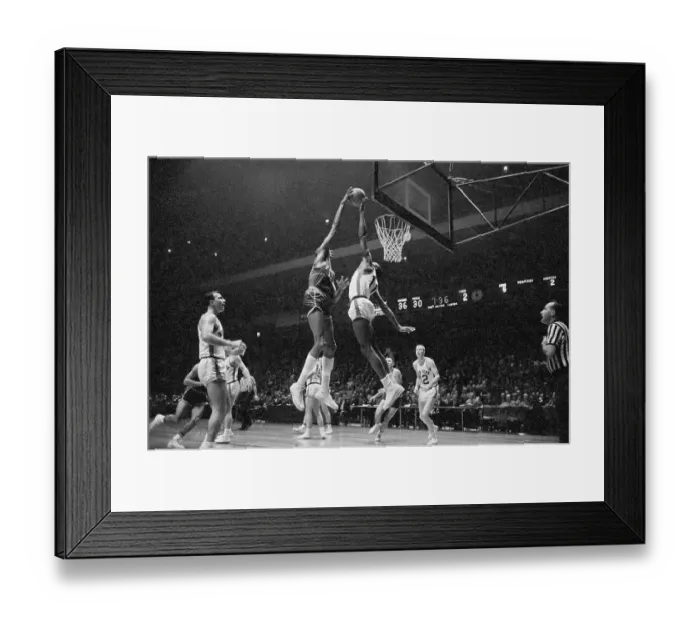 Framed Print : Wilt Chamberlain Scoring Over Johnny Green Framed Print : Wilt Chamberlain Scoring Over Johnny Green