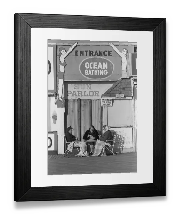 Framed Print : Women Playing Cards On Coney Island Boardwalk Framed Print : Women Playing Cards On Coney Island Boardwalk