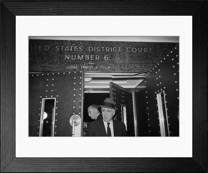 Framed Print : Frankie Carbo Entering District Court Framed Print : Frankie Carbo Entering District Court