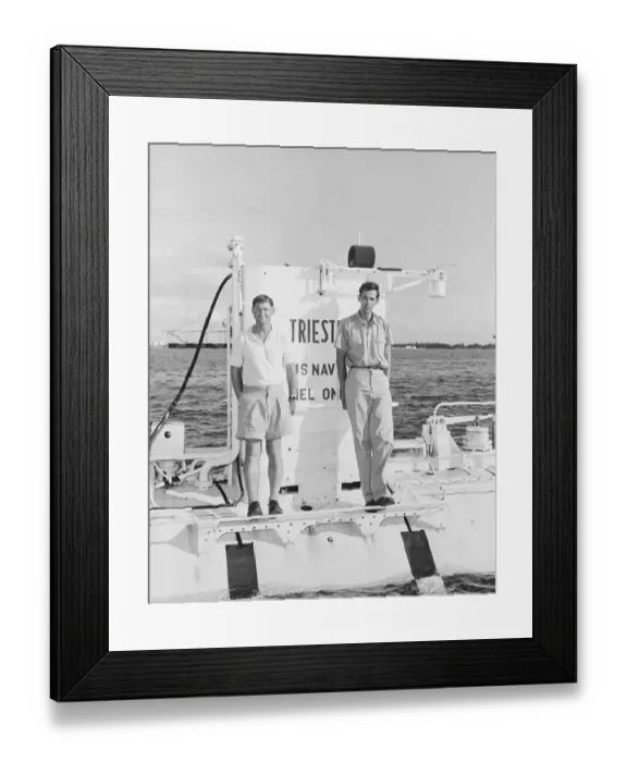 Framed Print : Andreas Rechnitzer and Jacques Piccard on the Trieste Framed Print : Andreas Rechnitzer and Jacques Piccard on the Trieste