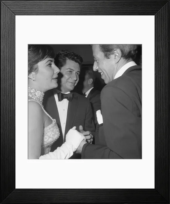 Framed Print : Eddie Fisher and Elizabeth Taylor with Guests Framed Print : Eddie Fisher and Elizabeth Taylor with Guests