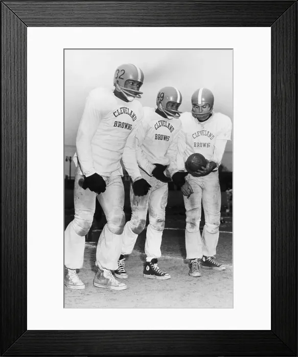 Framed Print : Milt Plum and Jim Brown and Bobby Mitchell