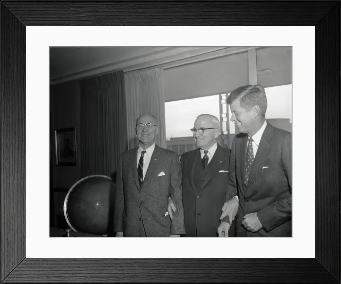 Framed Print : Senator John Kennedy Visiting Truman Library