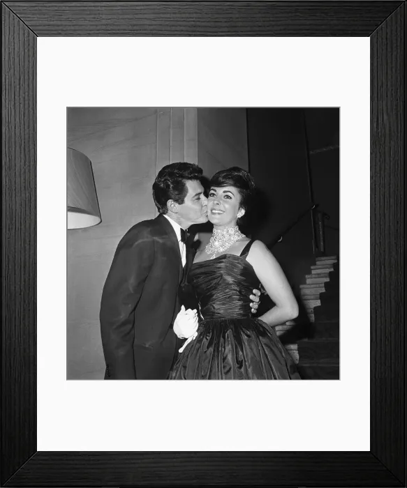 Framed Print : Eddie Fisher Kissing Elizabeth Taylor Framed Print : Eddie Fisher Kissing Elizabeth Taylor