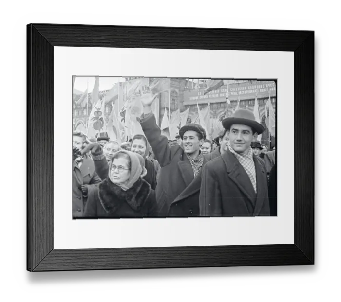 Framed Print : Youth Waving from Crowd Framed Print : Youth Waving from Crowd