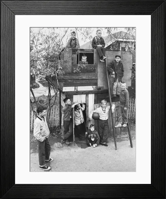 Framed Print : Boys at the Club House Framed Print : Boys at the Club House
