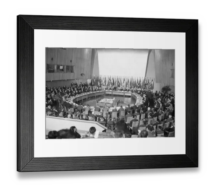 Framed Print : Nobuske Kishi Speaking to Japanese Delegation Framed Print : Nobuske Kishi Speaking to Japanese Delegation
