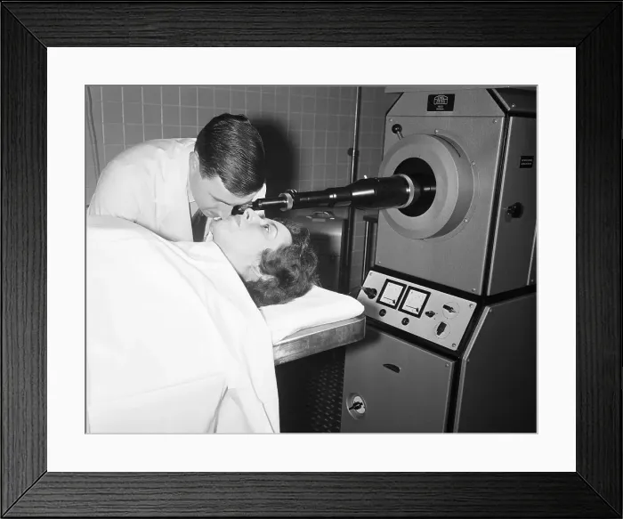 Framed Print : Early Demonstration of Laser Eye Surgery Framed Print : Early Demonstration of Laser Eye Surgery