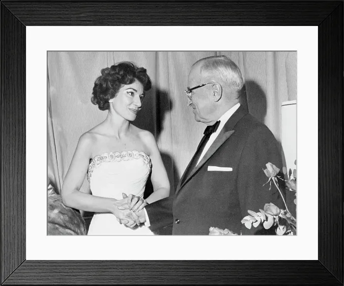Framed Print : Maria Callas Chats With Harry S. Truman Framed Print : Maria Callas Chats With Harry S. Truman