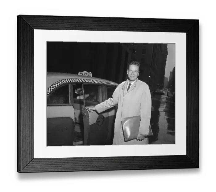 Framed Print : Charles Van Doren Entering Taxi Framed Print : Charles Van Doren Entering Taxi