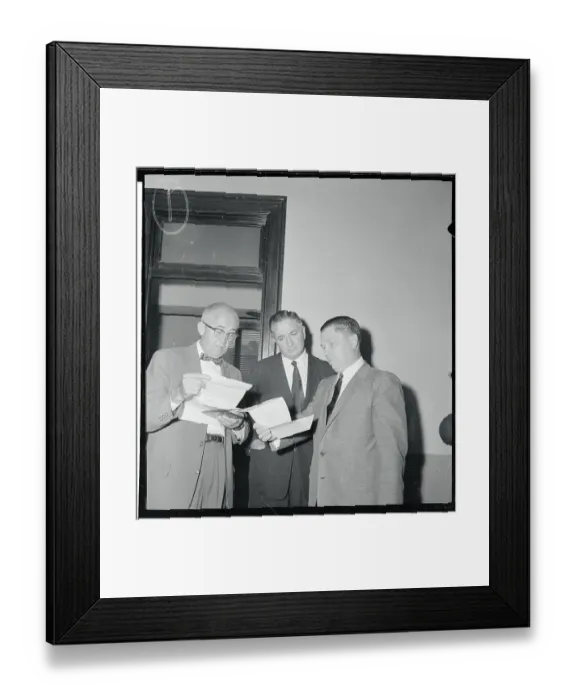 Framed Print : Jimmy Hoffa with Jack Peeples and Harold Shapiro Framed Print : Jimmy Hoffa with Jack Peeples and Harold Shapiro