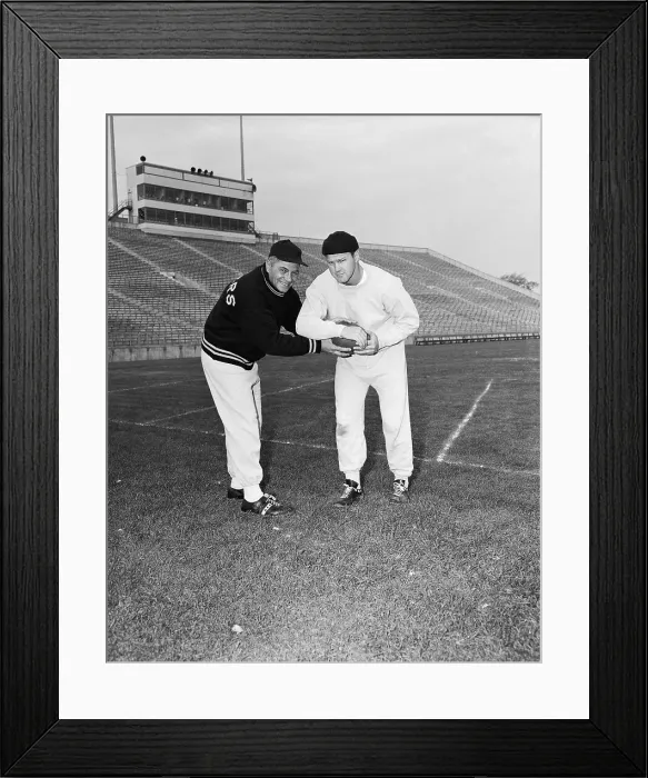 Framed Print : Coach Vince Lombardi and Player LeMAr McHan Framed Print : Coach Vince Lombardi and Player LeMAr McHan