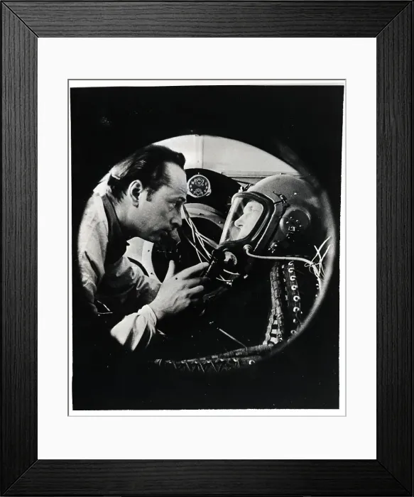 Framed Print : Doctor Instructs Cosmonaut in Mask Framed Print : Doctor Instructs Cosmonaut in Mask