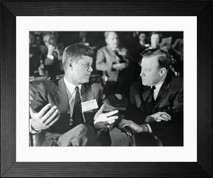 Framed Print : John F. Kennedy with Walter Reuther