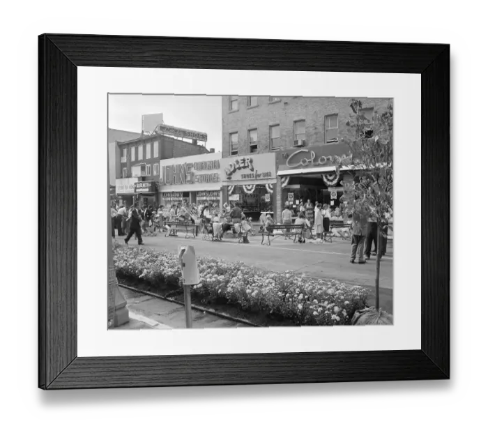 Framed Print : Converted Pedestrian Shopping Zone, 1959