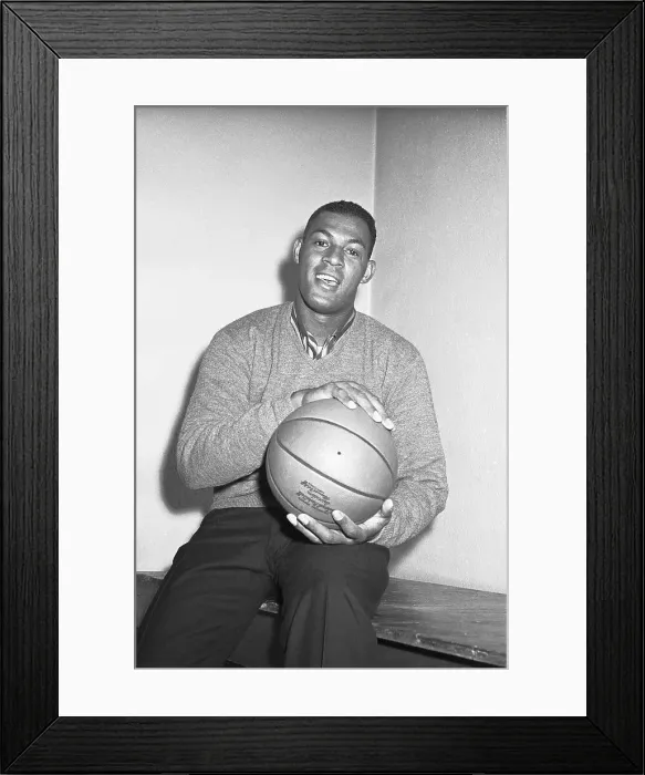 Framed Print : Elgin Baylor Poses with Basketball Framed Print : Elgin Baylor Poses with Basketball