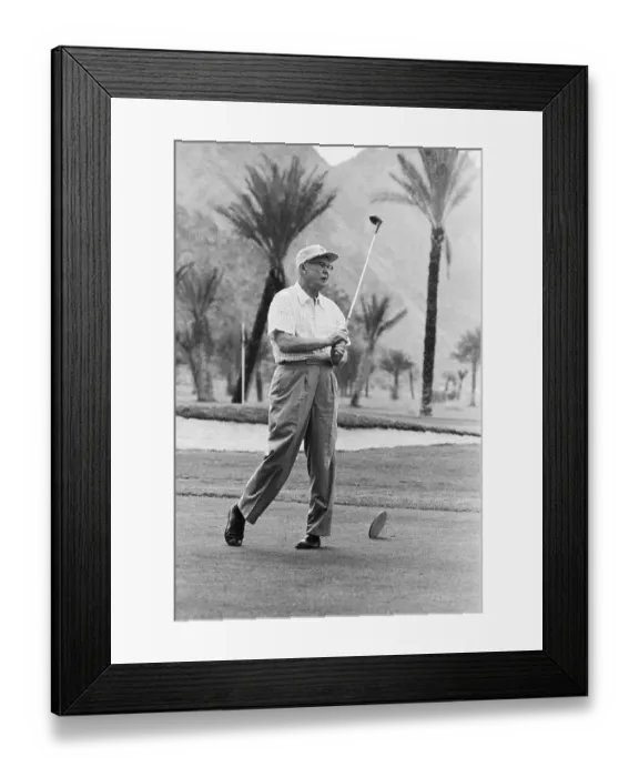 Framed Print : President Eisenhower Playing Golf;Walkin Framed Print : President Eisenhower Playing Golf;Walkin