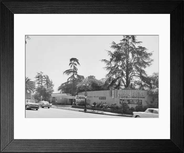 Framed Print : Garden of Allah Hotel & Restaurant, 1959 Framed Print : Garden of Allah Hotel & Restaurant, 1959