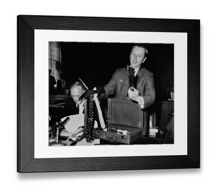 Framed Print : Police Commissioner With Gang Weapons Framed Print : Police Commissioner With Gang Weapons