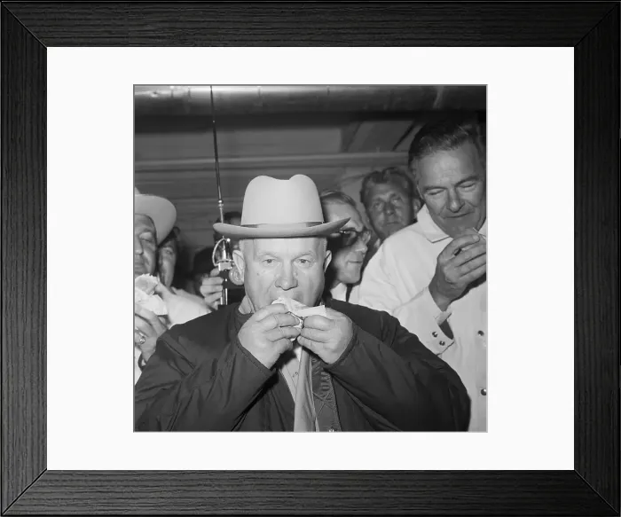 Framed Print : Nikita Khrushchev Eating A Hot Dog Framed Print : Nikita Khrushchev Eating A Hot Dog