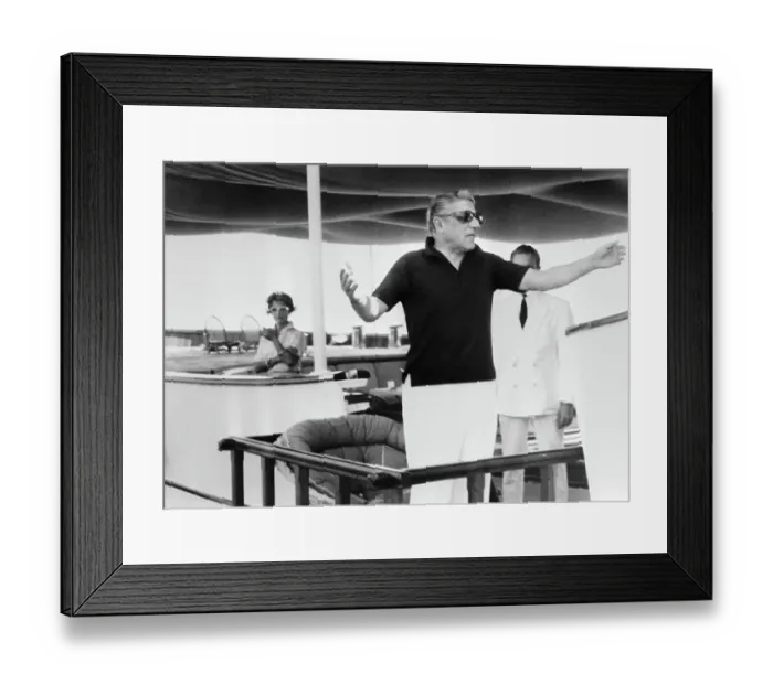 Framed Print : Aristotle Onassis on Yacht