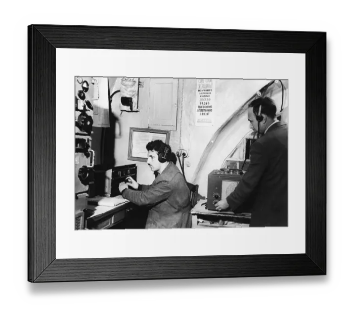 Framed Print : Soviet Radiomen Monitor Rocket Progress Framed Print : Soviet Radiomen Monitor Rocket Progress