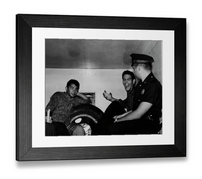 Framed Print : Teenage Gang Members In Police Van Framed Print : Teenage Gang Members In Police Van