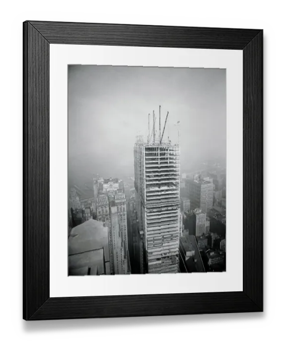Framed Print : Distant View of Workers Atop Skyscraper Framed Print : Distant View of Workers Atop Skyscraper