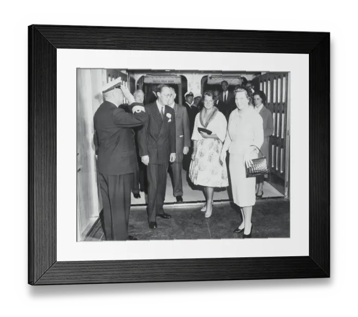 Framed Print : Ship Captain Saluting Members of Dutch Royal Family Framed Print : Ship Captain Saluting Members of Dutch Royal Family