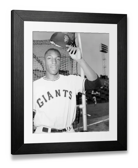 Framed Print : Giants Rookie Willie McCovey Doffing Cap Framed Print : Giants Rookie Willie McCovey Doffing Cap