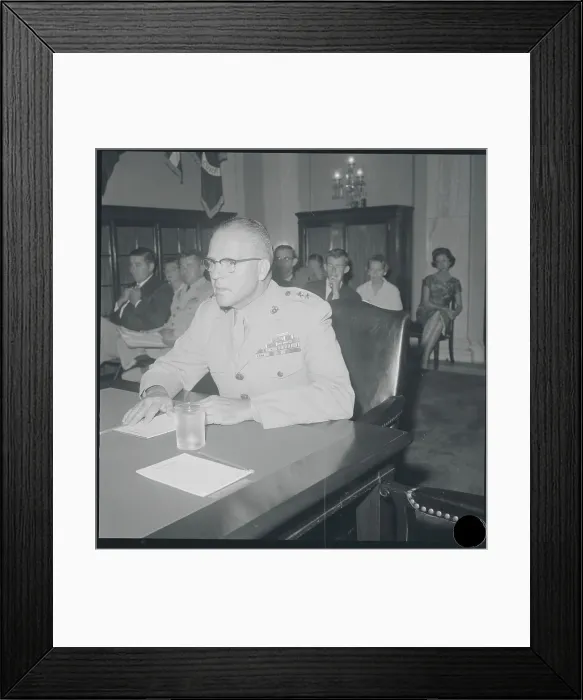 Framed Print : Major General David M. Shoup at His Desk Framed Print : Major General David M. Shoup at His Desk