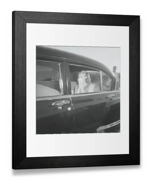 Framed Print : Ingrid Bergman Traveling by Car Framed Print : Ingrid Bergman Traveling by Car