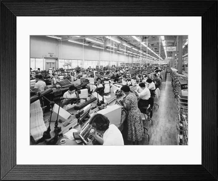 Framed Print : Assembly Line At Ibm Framed Print : Assembly Line At Ibm