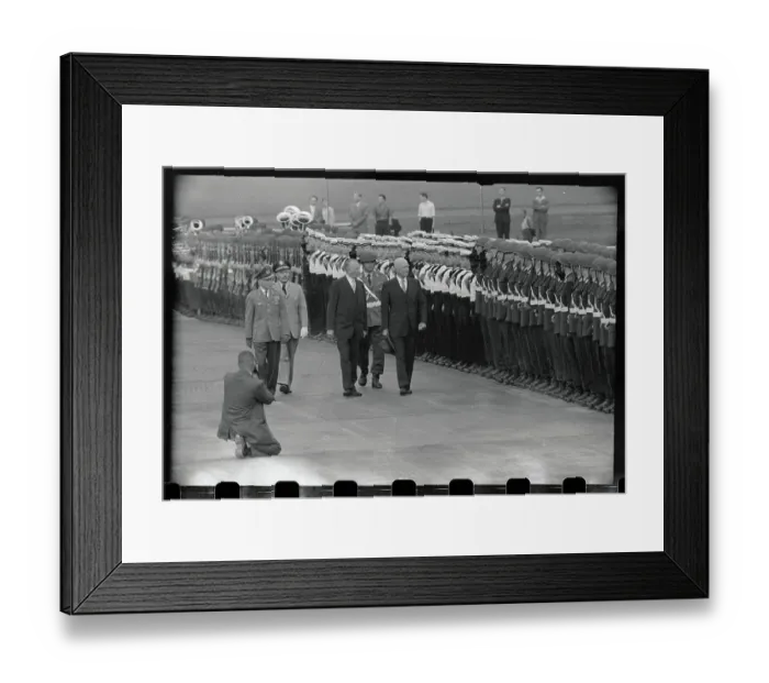 Framed Print : President Eisenhower and Konrad Adenauer Inspecting Honor Guard Framed Print : President Eisenhower and Konrad Adenauer Inspecting Honor Guard