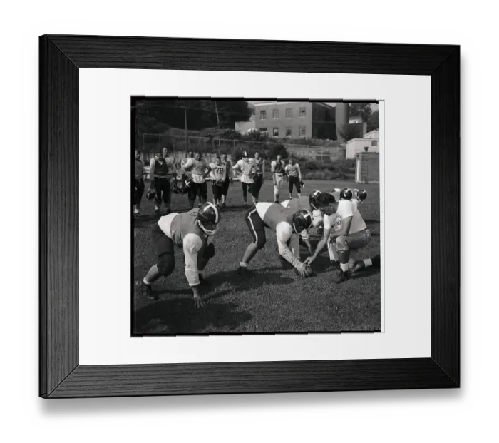 Framed Print : Otto Graham Directing Practice Framed Print : Otto Graham Directing Practice