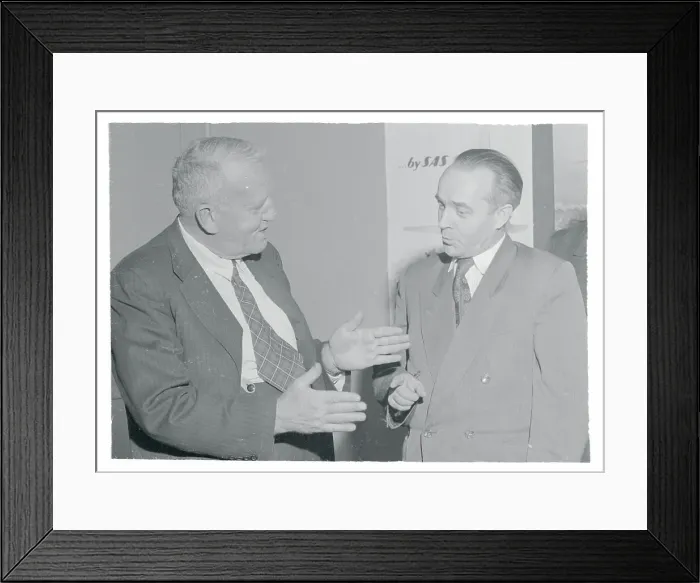 Framed Print : Roswedl Garst Talking with Ilia Emelyanov on Political Matters