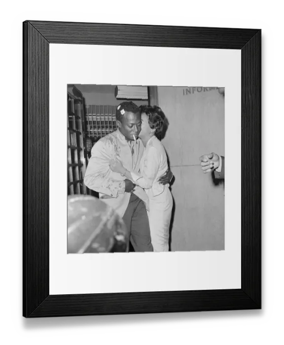 Framed Print : Francis Davis Kissing Her Husband Framed Print : Francis Davis Kissing Her Husband