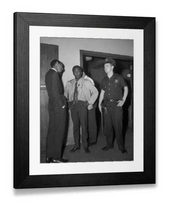 Framed Print : Trumpeter Miles Davis Being Arrested Framed Print : Trumpeter Miles Davis Being Arrested