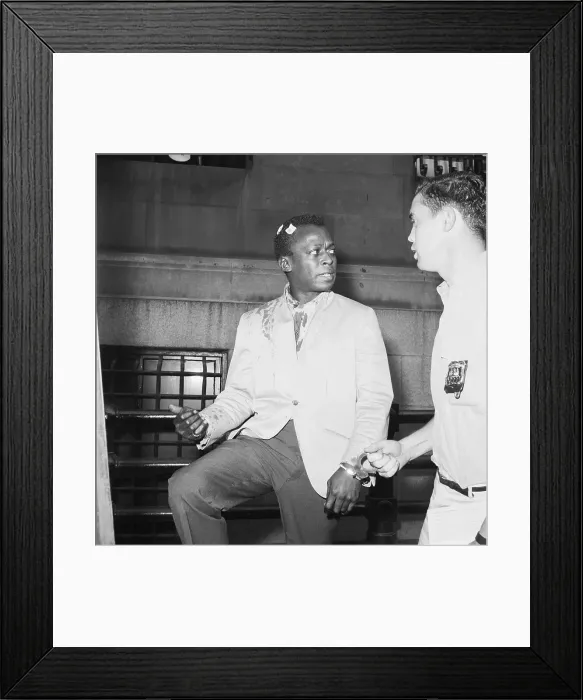 Framed Print : Miles Davis in Courtroom after Altercation with Police Framed Print : Miles Davis in Courtroom after Altercation with Police
