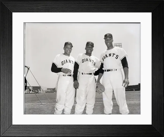 Framed Print : Willie Mays W / Two Giants Teammates Framed Print : Willie Mays W / Two Giants Teammates