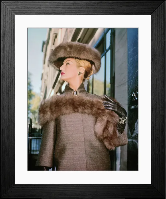 Framed Print : Model Wearing Norman Hartnell Fashion Framed Print : Model Wearing Norman Hartnell Fashion