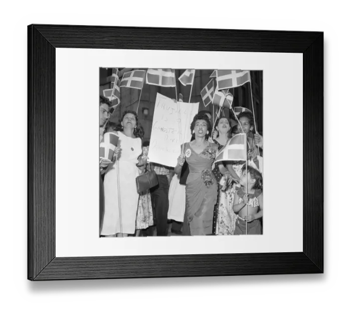 Framed Print : Anti-Trujillo Protesters Holding Flags