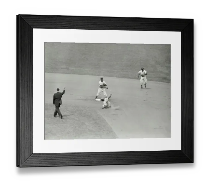 Framed Print : Ernie Banks Starting Double Play at Second Framed Print : Ernie Banks Starting Double Play at Second