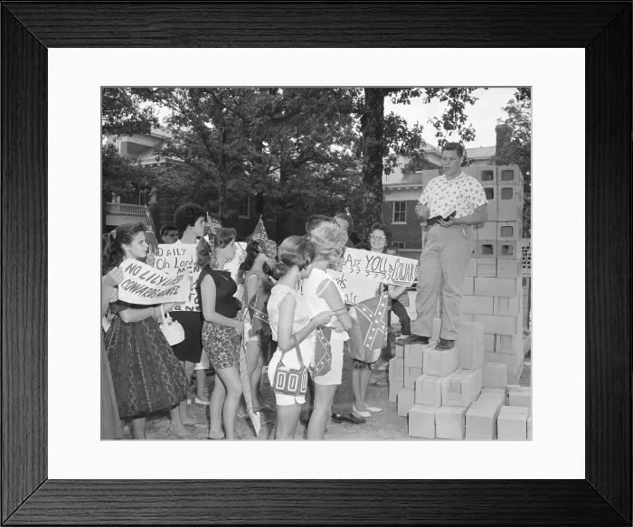 Framed Print : Teenagers Gather To Hear Segregationist Framed Print : Teenagers Gather To Hear Segregationist