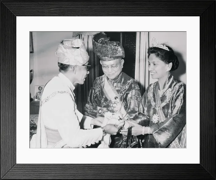 Framed Print : Sultan of Brunie Presenting Gifts to King and Queen of Malaya