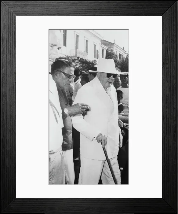Framed Print : Aristotle Walking With Winston Churchill and Using Cane Framed Print : Aristotle Walking With Winston Churchill and Using Cane
