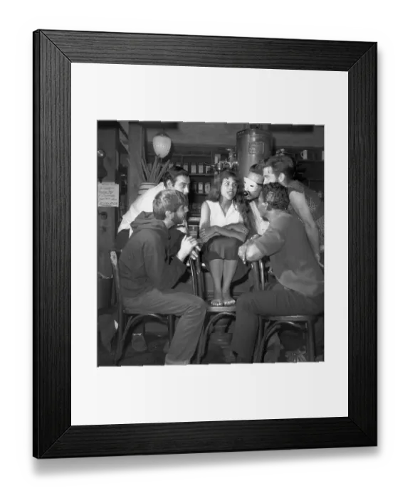 Framed Print : Beatniks Inside Coffee Shop In New York Framed Print : Beatniks Inside Coffee Shop In New York