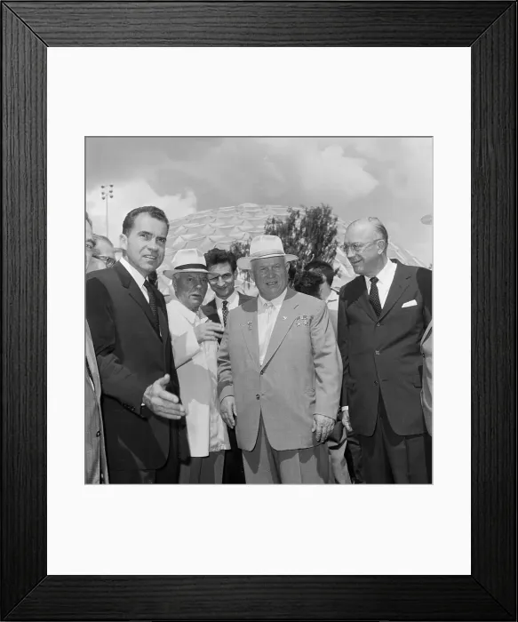Framed Print : American and Soviet Dignitaries Talking